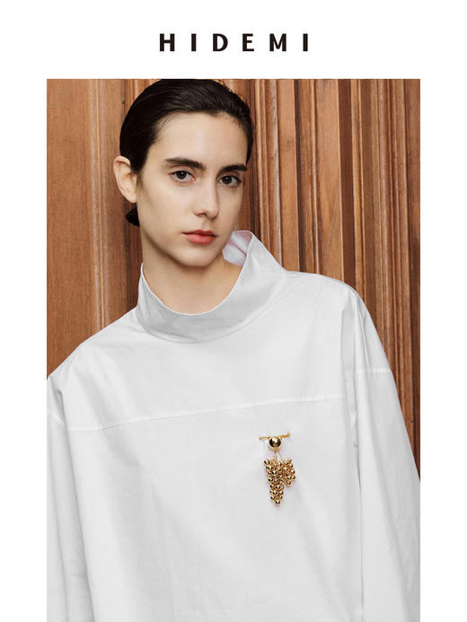 HIDEMI 节日系列设计感串珠葡萄胸针 金色/银色 商品图8