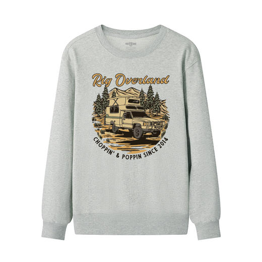 自由基地2022新款越野露营风印花潮流卫衣男女通勤毛圈圆领打底衫 NMT-1928 商品图4