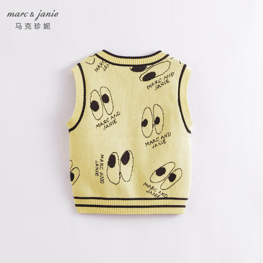 马克珍妮春装新款 男童趣味提花V领针织衫 儿童马甲230127 商品图3