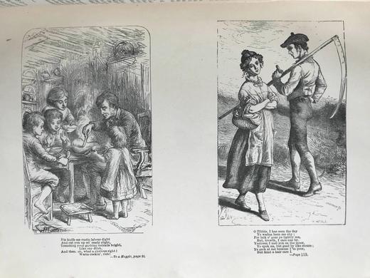 约19世纪后期 彭斯作品全集 约20幅木版画插图 漆布精装18开 商品图9