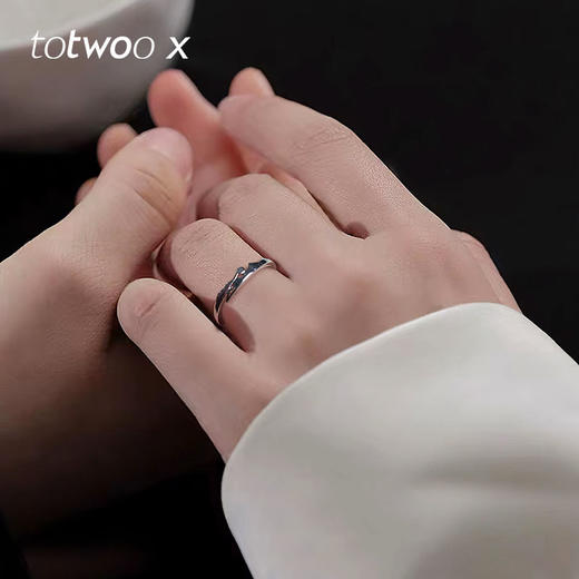 totwooX 情侣对戒S925银戒指送男女朋友礼物 情人节礼物 商品图4