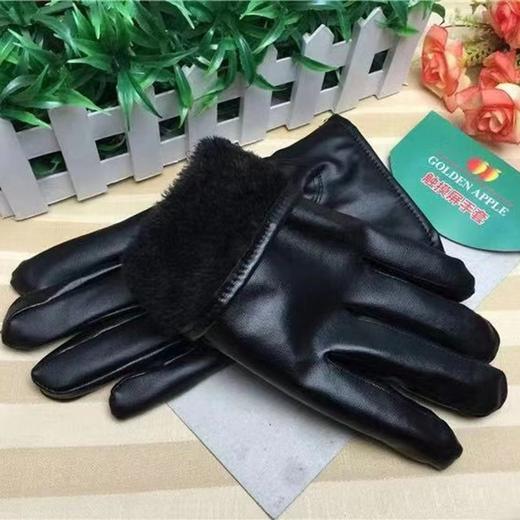 【超暖和~加绒加厚男女款骑手外出必备！】手套秋冬款男女加绒加厚保暖骑车摩托车户外PU手套 防寒防雨加绒加厚可触屏保暖防风皮手套 商品图2