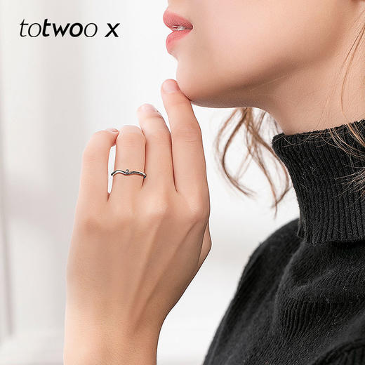 totwooX 情侣对戒S925银戒指送男女朋友礼物 情人节礼物 商品图2