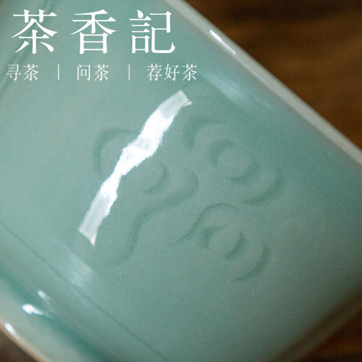茶香记 钉烧仰莲瓣纹 三才盖碗 手工 梅子青 端庄古典 赏用皆宜 商品图2