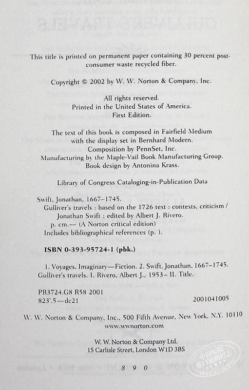 【中商原版】格列佛游记 诺顿文学解读系列 英文原版 Norton Critical Editions Gulliver's Travels Jonathan Swift 商品图4