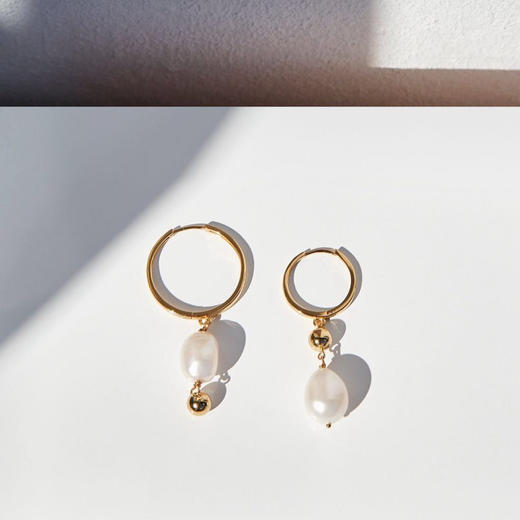 订购10周到｜CHARLOTTE LEBECK-Jena-珍珠 耳环（不对称）［丹麦设计师］ 商品图2
