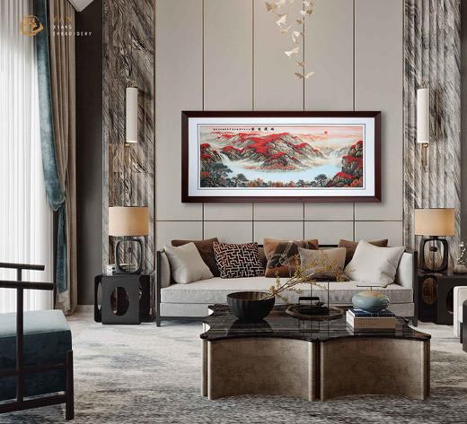 艷 湘绣  刺绣客厅 《沙发背景墙系列1.3m》 新中式挂画 商品图3