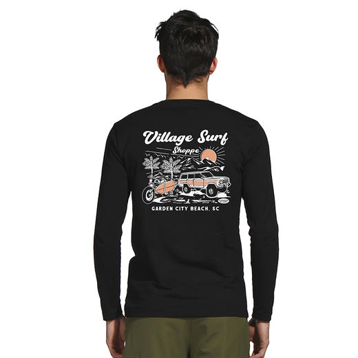 自由基地秋冬新款露营风图案印花个性设计长袖衫弹力棉户外休闲T NMT-1961 商品图1