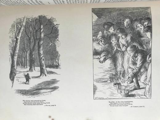 约19世纪后期 彭斯作品全集 约20幅木版画插图 漆布精装18开 商品图12