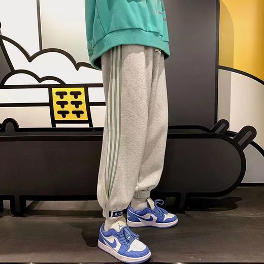 3.16 N3-3侧面条纹情侣款加绒休闲裤 KR7484 商品图0