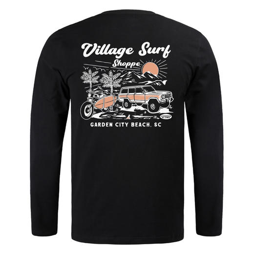 自由基地秋冬新款露营风图案印花个性设计长袖衫弹力棉户外休闲T NMT-1961 商品图3