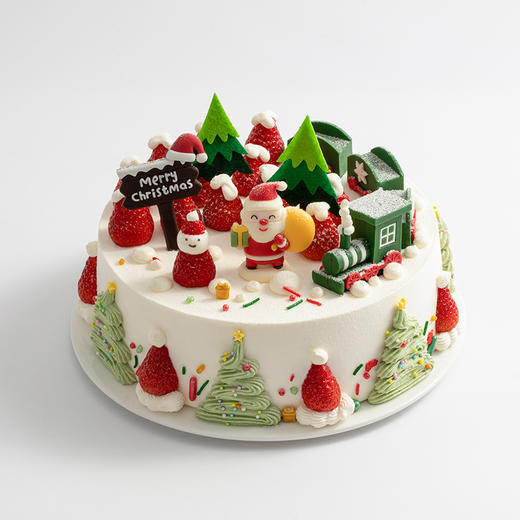 【圣诞礼】清甜草莓x甜润奶油，幸福莓好，如期而至，采用升级乳酪戚风胚和动物奶油，更好吃！（Y赣州幸福西饼蛋糕） 商品图1