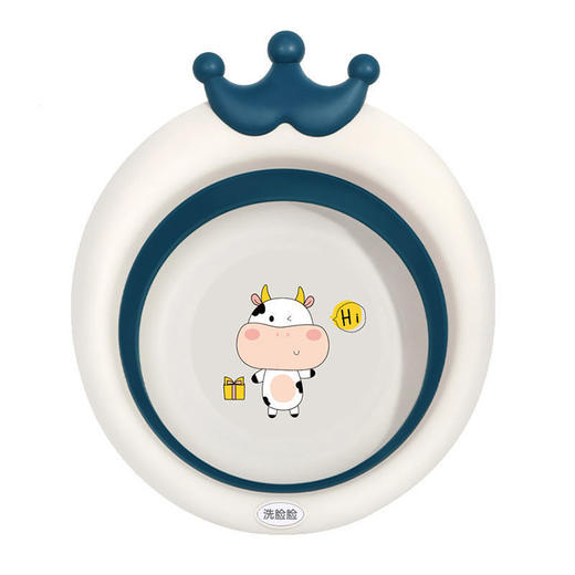 次元时代婴儿童折叠脸盆家用便携式伸缩洗脸盆宝宝塑料盆洗澡盆子 商品图3