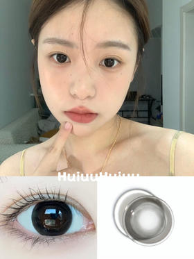 【中直径】Kira Secret-纯黑胶原-14.2mm【年抛0-1000度 含525/575】