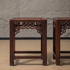 清 红木透雕绳纹方凳（一对） 商品缩略图1