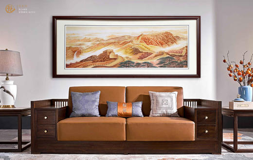 艷 湘绣  刺绣客厅 《沙发背景墙系列2m》 新中式挂画 商品图4