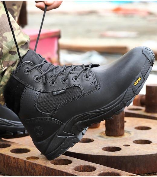 君洛克D19005中帮战术靴 防水 ，防静电，防滑，耐磨V底 商品图4