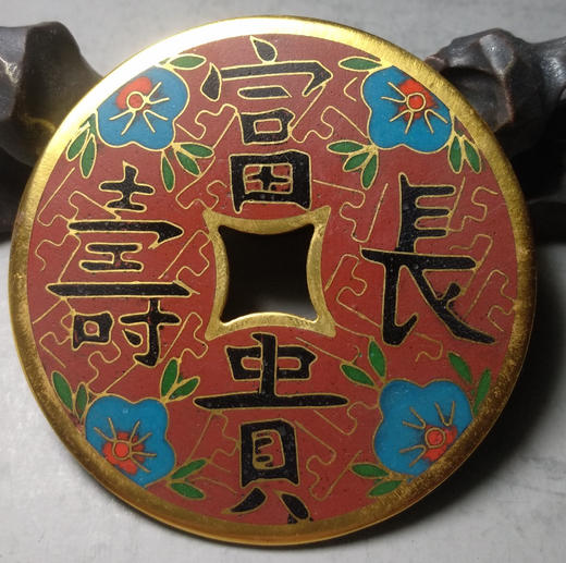 古泉书馆文创珐琅彩 富贵长寿 文房铜镇 F0003 商品图5