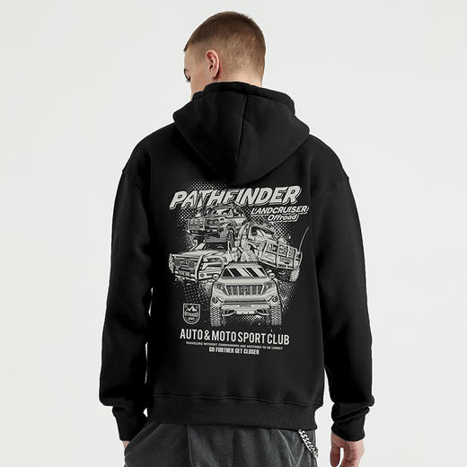 自由基地新款越野车丰田世家系列设计卫衣套头带帽落肩男女队服衫 NMT-1932 商品图1