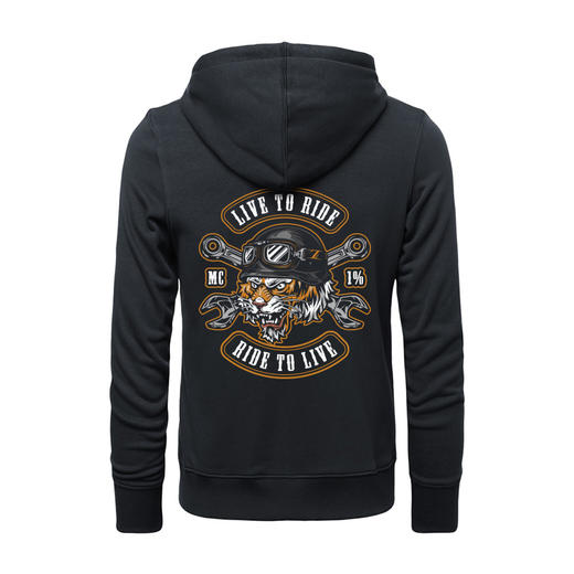 自由基地秋冬新款机车风虎头设计元素带帽拉链卫衣毛圈开衫男女款 NMT-1936 商品图3