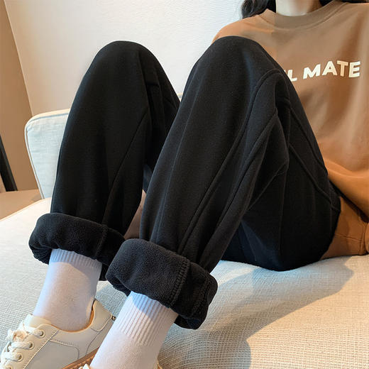 【空气棉卫裤 时尚百搭】休闲束脚卫裤 显瘦阔腿裤 女收口系带宽松 棉质运动裤 商品图5