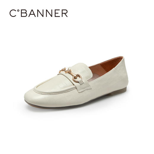 千百度女鞋春秋乐福鞋舒适两穿羊皮乐福鞋通勤小皮鞋真皮低跟 A23111866 商品图1