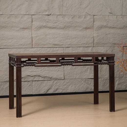 清 红木绳纹画桌 商品图4