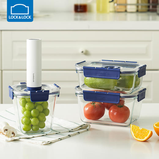 乐扣乐扣抽真空保鲜盒碗计时玻璃饭盒微波炉加热冰箱食品收纳密封盒 商品图2