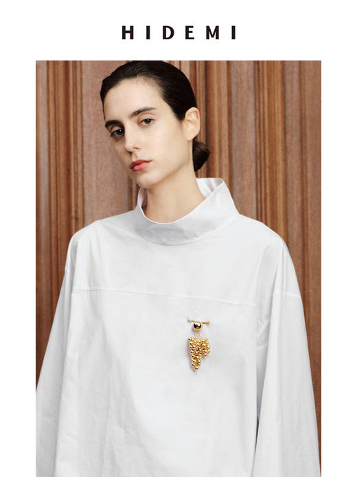 HIDEMI 节日系列设计感串珠葡萄胸针 金色/银色 商品图7