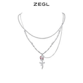 ZEGL设计师微醺玫瑰系列双层项链女生2022年新款法式高级感锁骨链