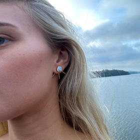 订购10周到｜CHARLOTTE LEBECK-Nora-贝母 耳钉（单只）［丹麦设计师］