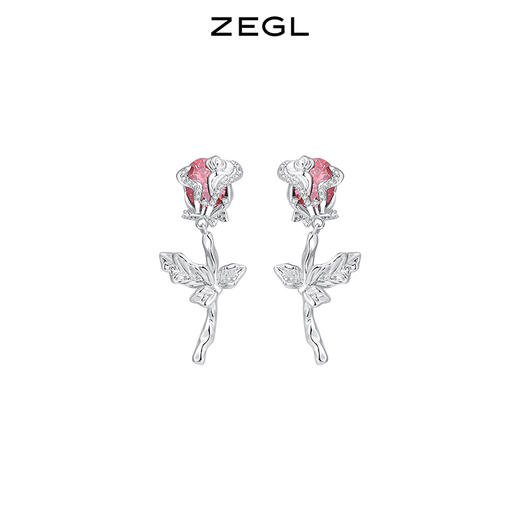 ZEGL设计师微醺玫瑰系列花朵耳环女法式小众耳钉925银针秋冬耳饰 商品图0