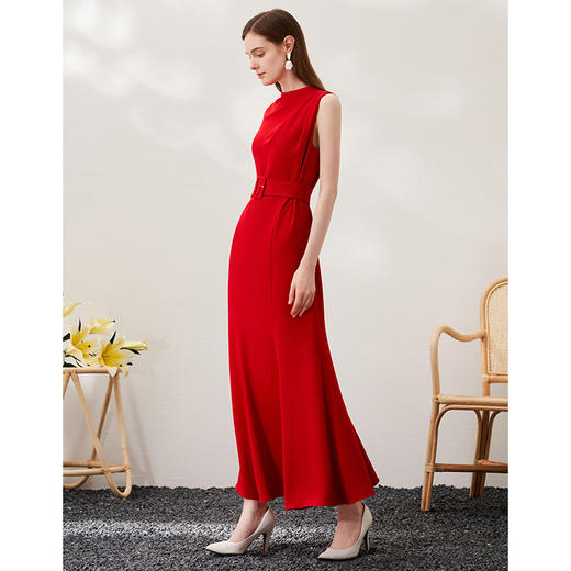 EITIE爱特爱春季新款法式无袖洋气修身优雅礼服连衣裙名媛气场女王礼服6977614 商品图3