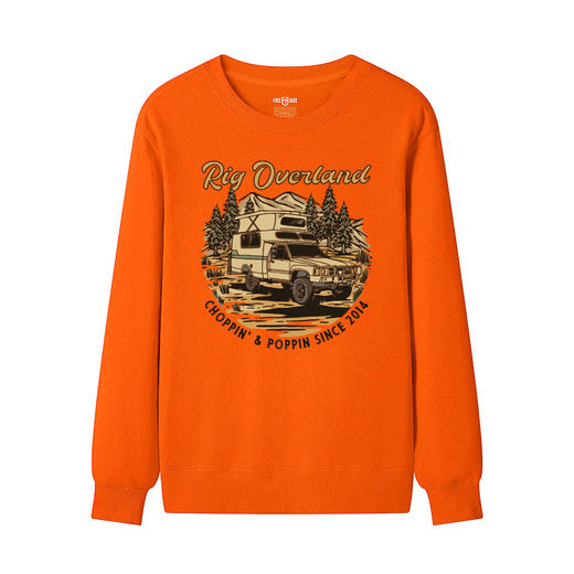 自由基地2022新款越野露营风印花潮流卫衣男女通勤毛圈圆领打底衫 NMT-1928 商品图8