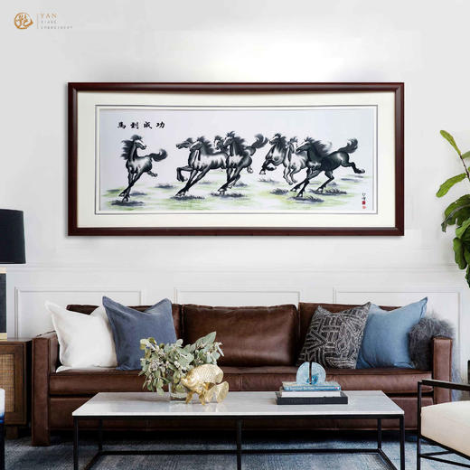 艷 湘绣  刺绣客厅 《沙发背景墙系列1.6m-1.8m》 新中式挂画 商品图4