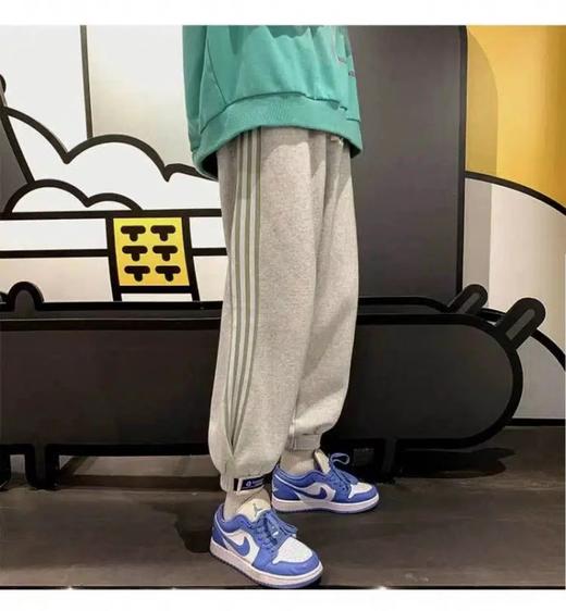 3.16 N3-3侧面条纹情侣款加绒休闲裤 KR7484 商品图10