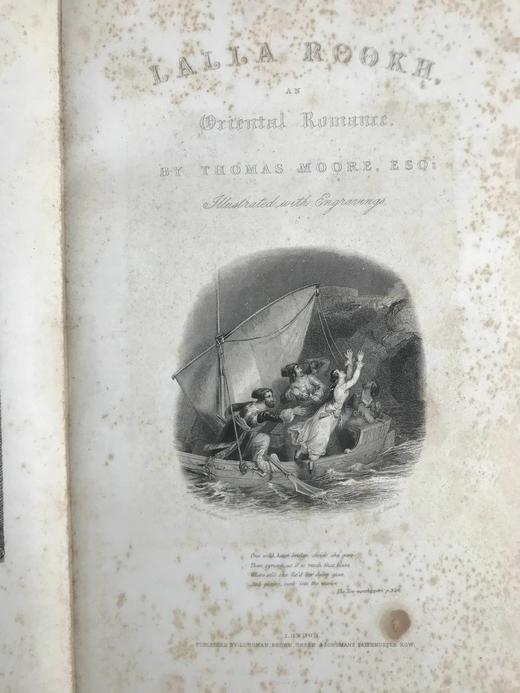 特装本！1846年 托马斯·摩尔《拉拉·露哈》 13幅版画插图 全真皮精装18开 商品图3