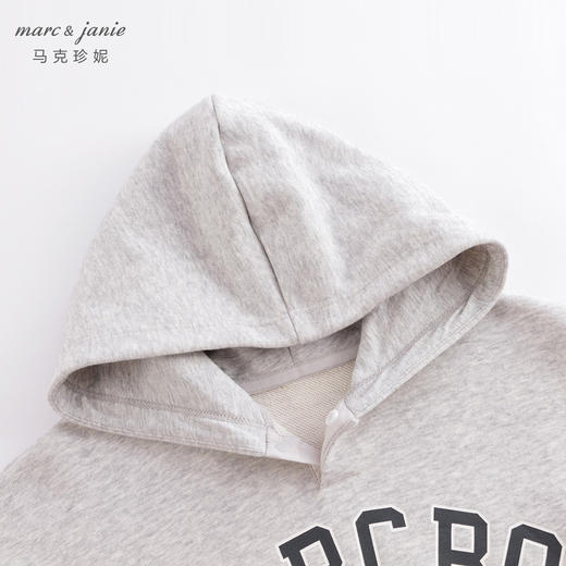 马克珍妮春装新款 男童时尚学院风落肩连帽卫衣230108 商品图3