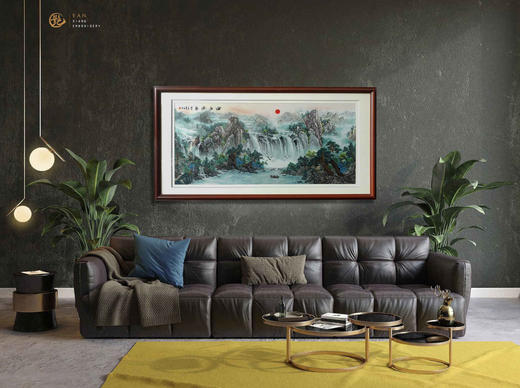 艷 湘绣  刺绣客厅 《沙发背景墙系列1.3m》 新中式挂画 商品图5