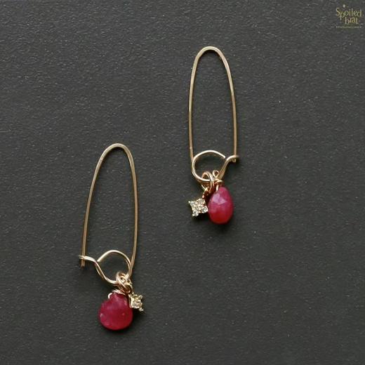 SpoiledBrat Jewelry别针系列红宝星光耳环 商品图0