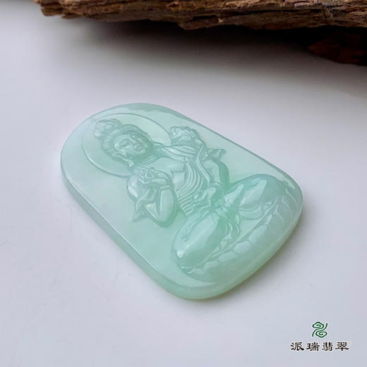 派瑞翡翠 翡翠挂件 大势至菩萨 糯种 绿色 商品图3