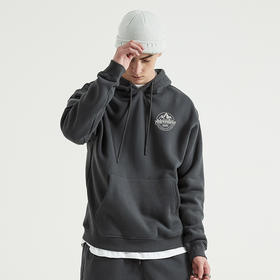 自由基地秋冬新款简约越野logo团队定制落肩戴帽套头抓绒卫衣加厚 NMT-1931