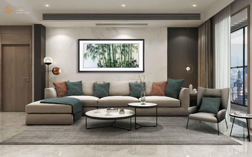 艷 湘绣  刺绣客厅 《沙发背景墙系列1.3m》 新中式挂画 商品图6