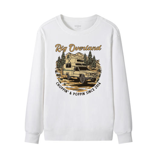 自由基地2022新款越野露营风印花潮流卫衣男女通勤毛圈圆领打底衫 NMT-1928 商品图3