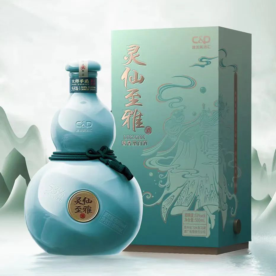 【臻选好酒】建发出品 灵仙至雅 53度酱香型白酒500ml*6