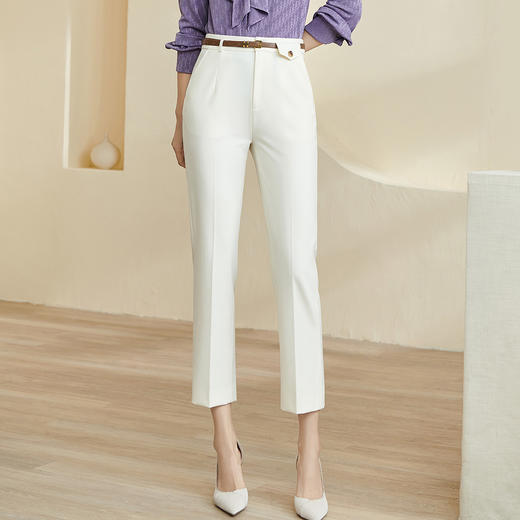 剩S 米思阳2024秋季新款知性OL职场女式九分裤纯色百搭修身小脚裤0120 商品图0