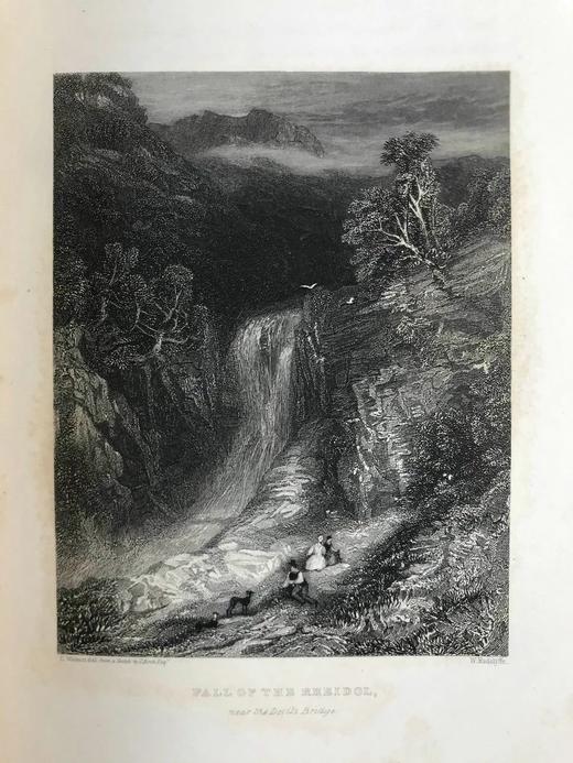 约19世纪后期 南威尔士的漫步与旅行 48幅精美版画插图 全真皮精装16开 商品图12