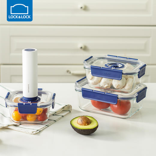乐扣乐扣抽真空保鲜盒碗计时玻璃饭盒微波炉加热冰箱食品收纳密封盒 商品图1