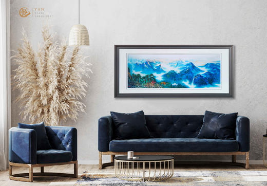 艷 湘绣  刺绣客厅 《沙发背景墙系列1.6m-1.8m》 新中式挂画 商品图5