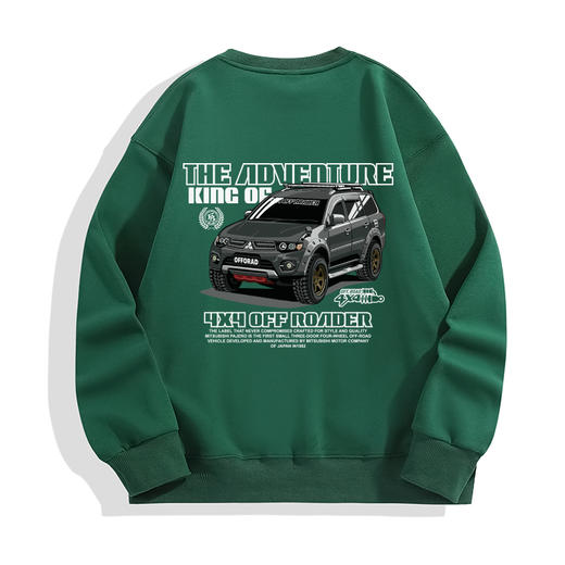 自由基地冬新款小众设计三菱帕杰罗系列图案设计加厚落肩圆领卫衣 NMT-1939 商品图5